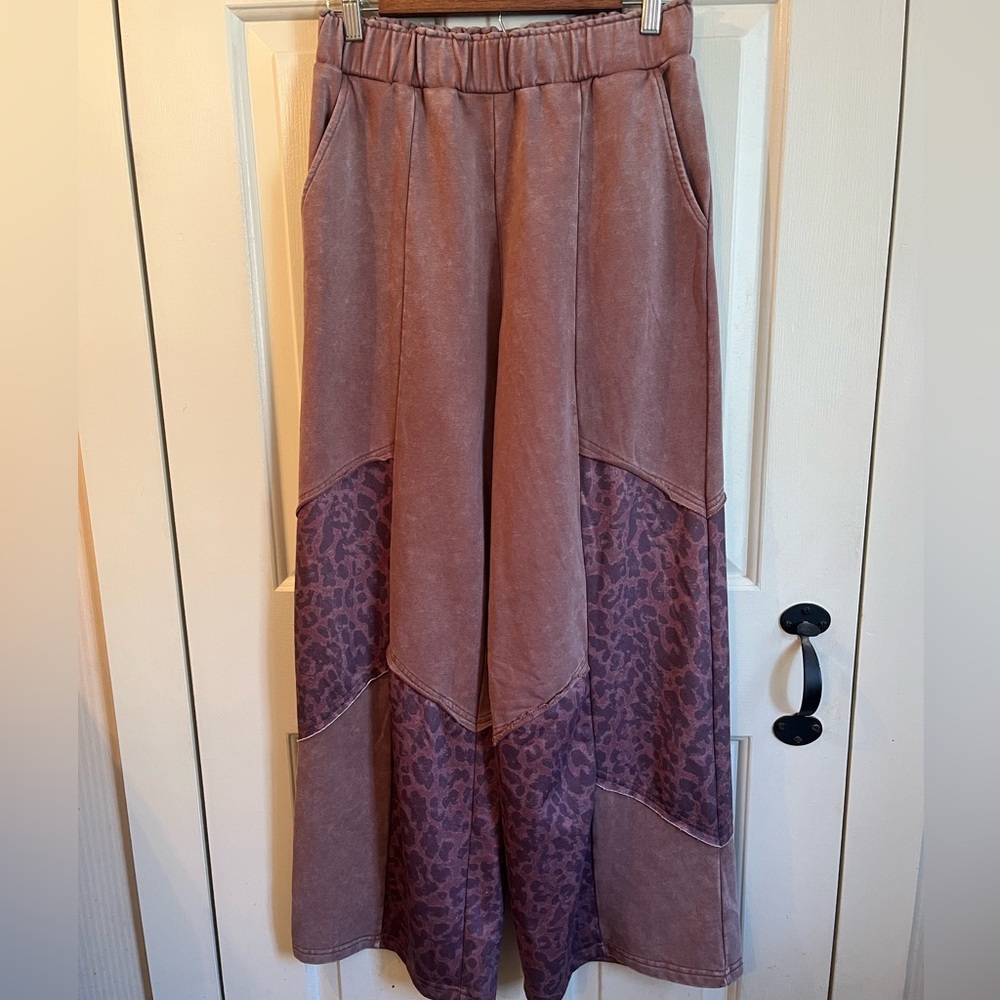 💖Mineral Washed Leopard Patchwork Pants💖 - image 3